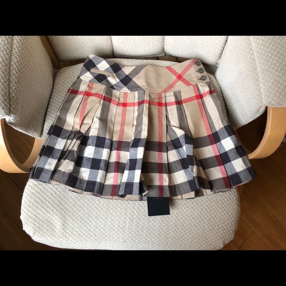 Burberry Girls Plaid-Pleated Skirt